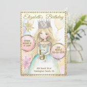 Princess Fairy Birthday Party Invitation Kaart (Staand voorkant)