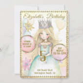 Princess Fairy Birthday Party Invitation Kaart (Voorkant)