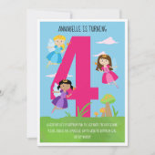 Princess Fairy Girl's 4e verjaardag Kaart (Voorkant)