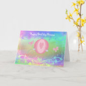 Princess Fairy Tale Carriage Verjaardag Kaart (Gele Bloem)