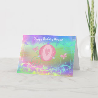 Princess Fairy Tale Carriage Verjaardag Kaart