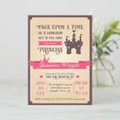 Princess Fairy Tale First Birthday Invitation Kaart (Staand voorkant)