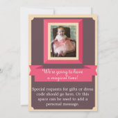 Princess Fairy Tale First Birthday Invitation Kaart (Achterkant)