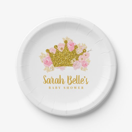 Princess Fairytale Baby shower Papieren Bordje (Voorkant)