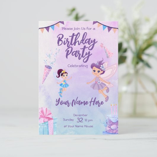 Princess Fairytale Birthday Kaart (Staand voorkant)