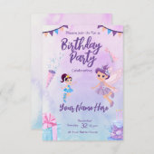 Princess Fairytale Birthday Kaart (Voorkant / Achterkant)