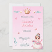 Princess Fairytale Birthday Party Invitation Kaart (Voorkant)