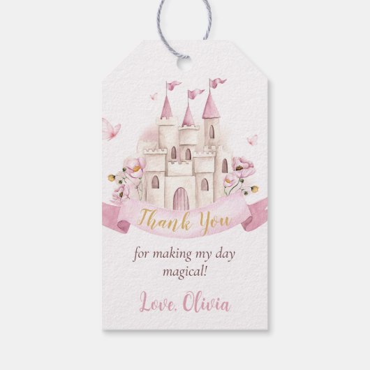 Princess Fairytale Castle Girl Verjaardagscadeau L Cadeaulabel (Achterkant)