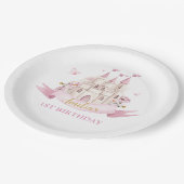 Princess Fairytale Castle Verjaardagspapier Bord (Gekanteld)