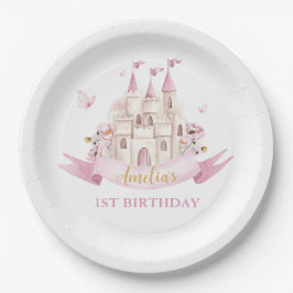 Princess Fairytale Castle Verjaardagspapier Bord