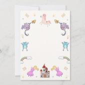 Princess Fairytale Dragon Unicorn Baby shower Kaart (Achterkant)
