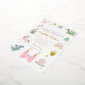 Princess fairytale eenorn Baby shower Folie Uitnodiging (Gedraaid)