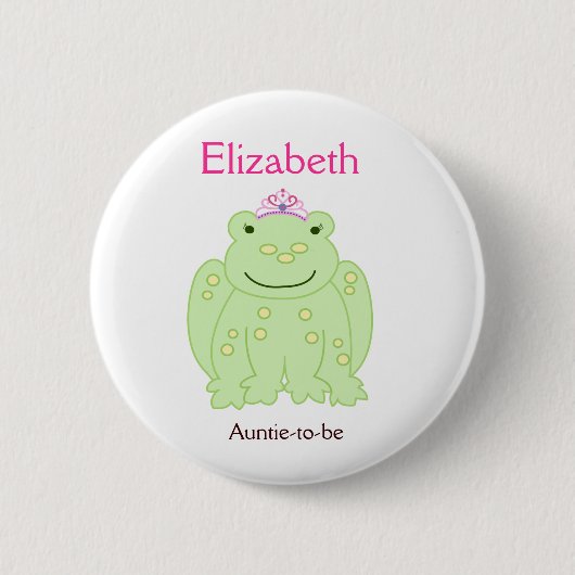 PRINCESS FAIRYTALE FROG NAME TAG Custom Button (Voorkant)