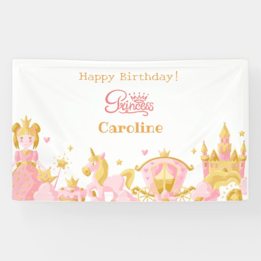 Princess Fairytale Royal Celebration Decoration Spandoek (Horizontaal)