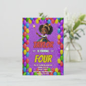 Princess Fairytale Royal  Verjaardagsuitnodiging Kaart (Staand voorkant)