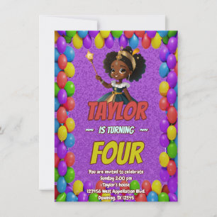 Princess Fairytale Royal  Verjaardagsuitnodiging Kaart