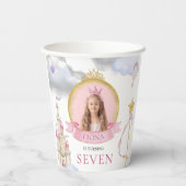 Princess Fairytale Schattige Pink Girl's foto Verj Papieren Bekers (Achterkant)