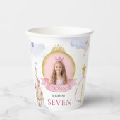 Princess Fairytale Schattige Pink Girl's foto Verj Papieren Bekers (Voorkant)