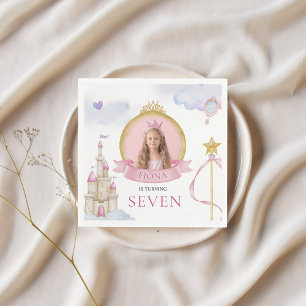 Princess Fairytale Schattige Pink Girl's foto Verj Servet