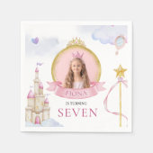 Princess Fairytale Schattige Pink Girl's foto Verj Servet (Voorkant)