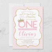 Princess First Birthday Kaart (Voorkant)