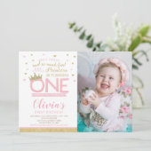 Princess First Birthday Kaart (Staand voorkant)