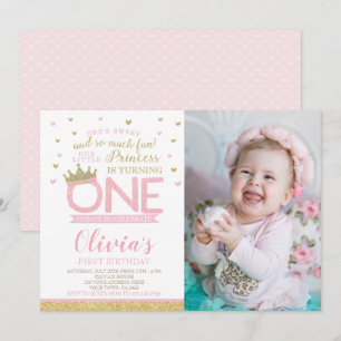 Princess First Birthday Kaart