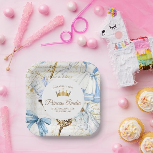 Princess First Birthday Papieren Bordje (Feest)