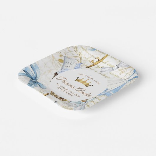 Princess First Birthday Papieren Bordje (Gebogen)