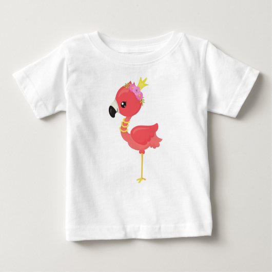 Princess Flamingo, Crown, Cute Flamingo, Flowers (Voorkant)