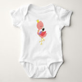 Princess Flamingo, Cute Flamingo, Crown, Flowers Romper (Voorkant)