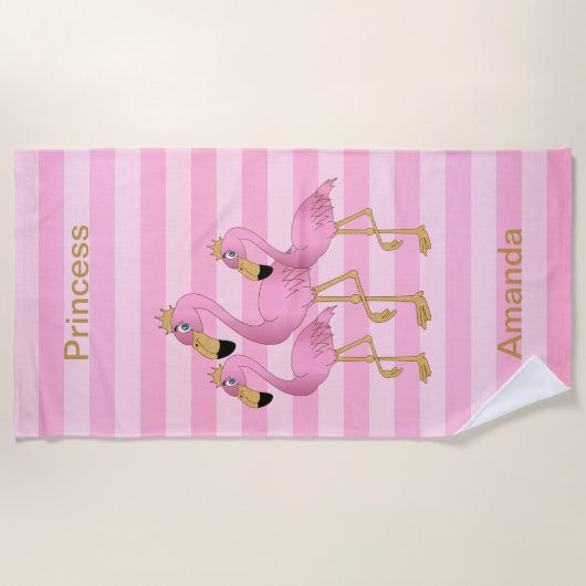 Princess Flamingo 👑 Strandlaken (Voorkant)