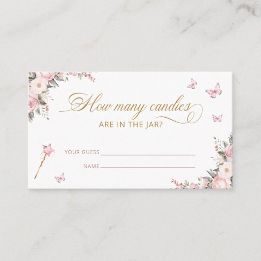 Princess Floral Baby Raad hoeveel Snoepjes Kaarten (Voorkant)