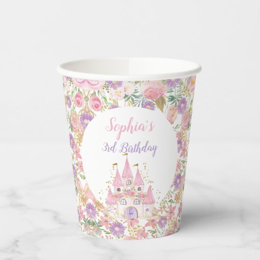 Princess Floral Castle Papieren Bekers (Links)