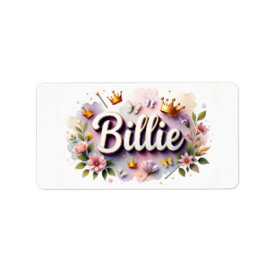 Princess Floral Naam Etiketten – Gepersonaliseerde