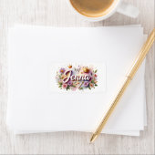 Princess Floral Naam Etiketten – Gepersonaliseerde (Insitu)