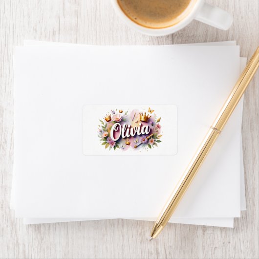 Princess Floral Name Labels – Personalized Sticker (Insitu)