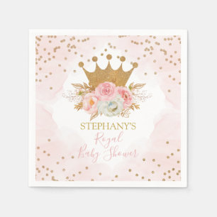 Princess Floral Pink & Gold Baby shower Napkins Servet