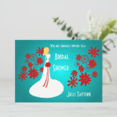 Princess & Flowers Bridal Shower Invitation 3 Kaart (Staand voorkant)