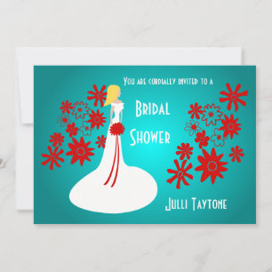 Princess & Flowers Bridal Shower Invitation 3 Kaart