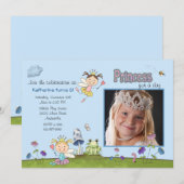 Princess for the Day Photo Birthday Party Invite Kaart (Voorkant / Achterkant)