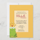 Princess Frog Birthday-uitnodigingen Kaart (Voorkant)