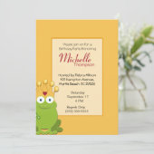 Princess Frog Birthday-uitnodigingen Kaart (Staand voorkant)