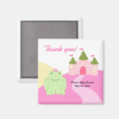 Princess Frog Castle Baby shower Favor Magnet (Voorkant / Achterkant)