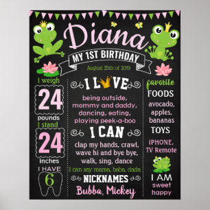 Princess Frog Eerste verjaardagskalk Poster