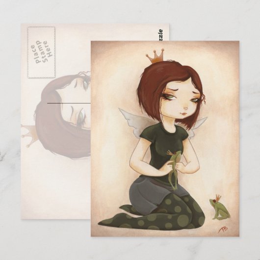 PRINCESS FROG fairy tale kiss Briefkaart (Voorkant / Achterkant)