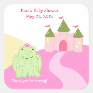 Princess Frog Fairytale SQUARE Favor Sticker