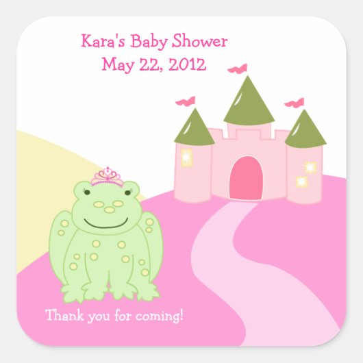 Princess Frog Fairytale SQUARE Favor Sticker (Voorkant)