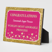 Princess! Fun Personalized girl tabletop plaque Fotoplaat (Zijkant)