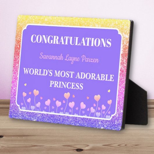 Princess! Fun Personalized girl tabletop plaque Fotoplaat